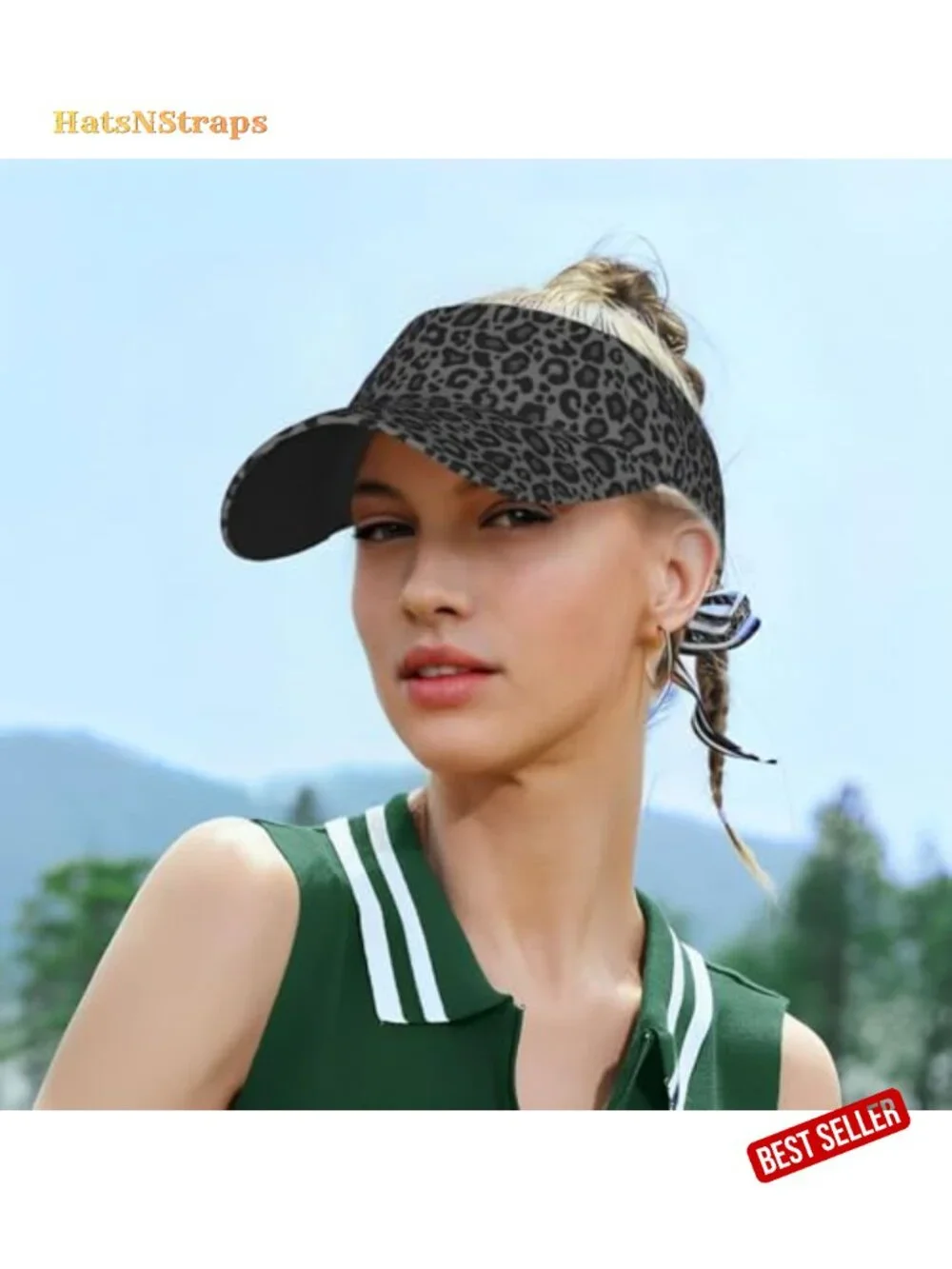 Unisex Adjustable Sports Sun Visor, Lightweight Packable Open-Top Hat for